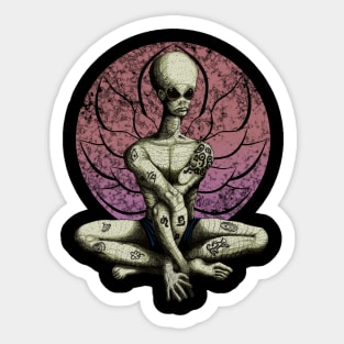 Alien Yoga Namaste Earthlings Sticker